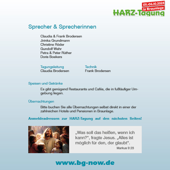 Harz Tagung Programm Seite 3 ·  Sprecher